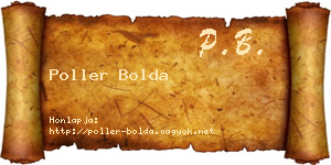 Poller Bolda névjegykártya